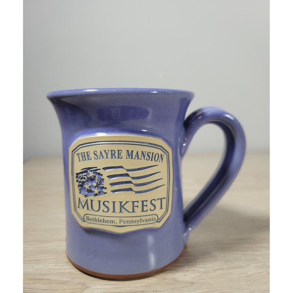 The Sayre‎ Mansion Musikfest Deneen Pottery Purple Mug